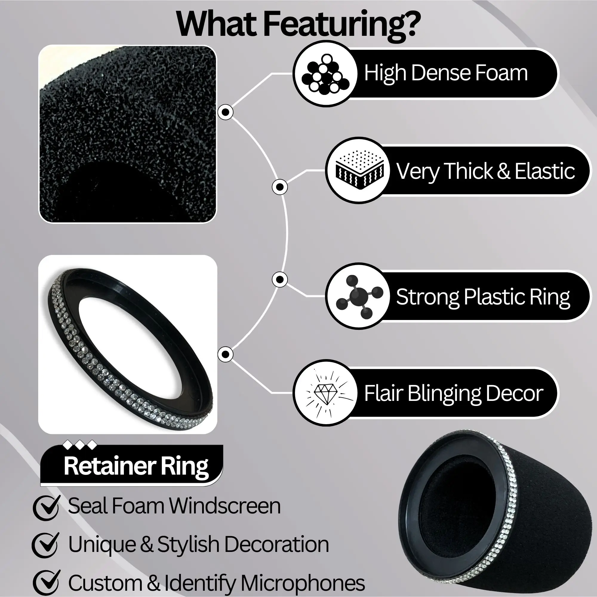 Sparkly MV7 Foam Pop Filter fo - Shure Mic Mv7 recension och pris